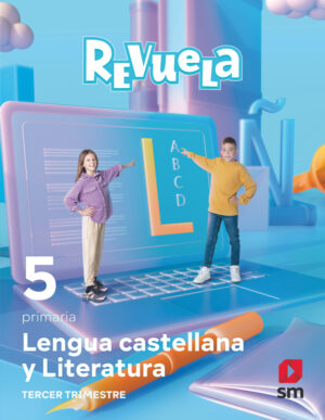 Portada del producto:  DA-Lengua Castellana y Literatura . 5 Primaria. Trimestres. Revuela